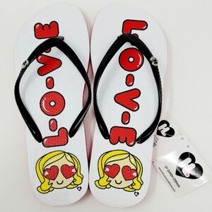 Harajuku lovers Gwen Stefani Love flip flops Red White 5 / 6